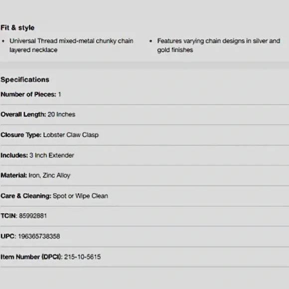 New Universal Thread Three Layer Chunky Chain - Picture 9 of 11